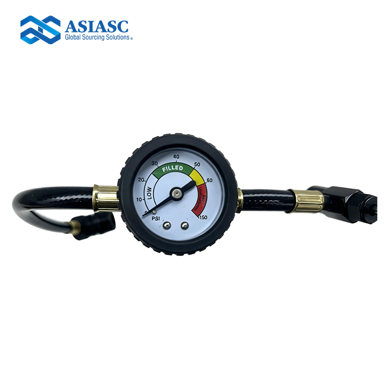 MD2914 R134a Aluminum Knob-Style Charging Hose with Pressure Gauge
