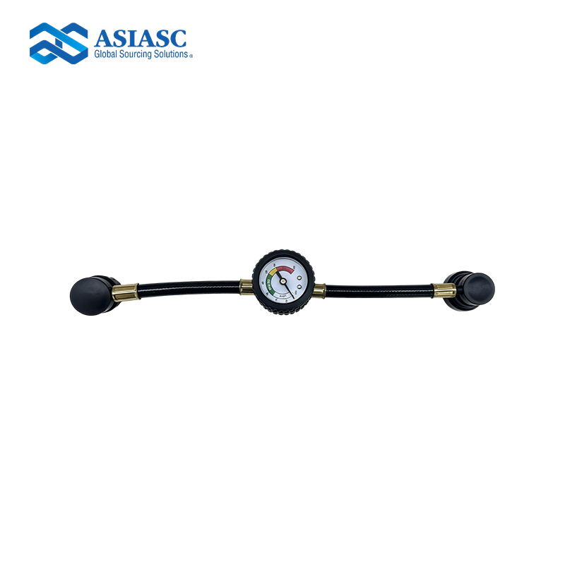 MD2913 R134a Straight-Through Charging Hose with Pressure Gauge