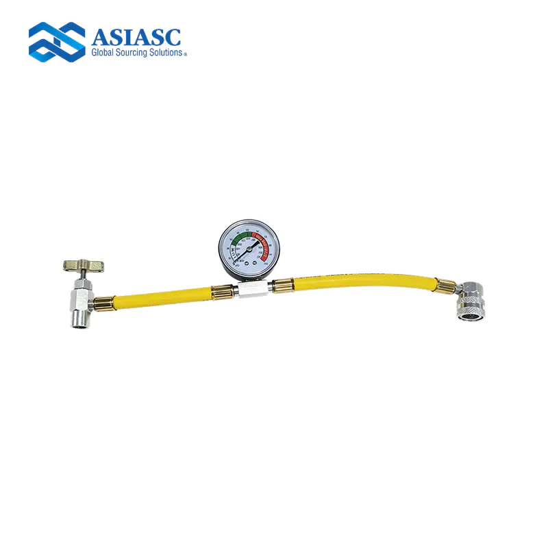 MD2918 R1234yf Aluminum Tee-Type Charging Hose with Pressure Gauge