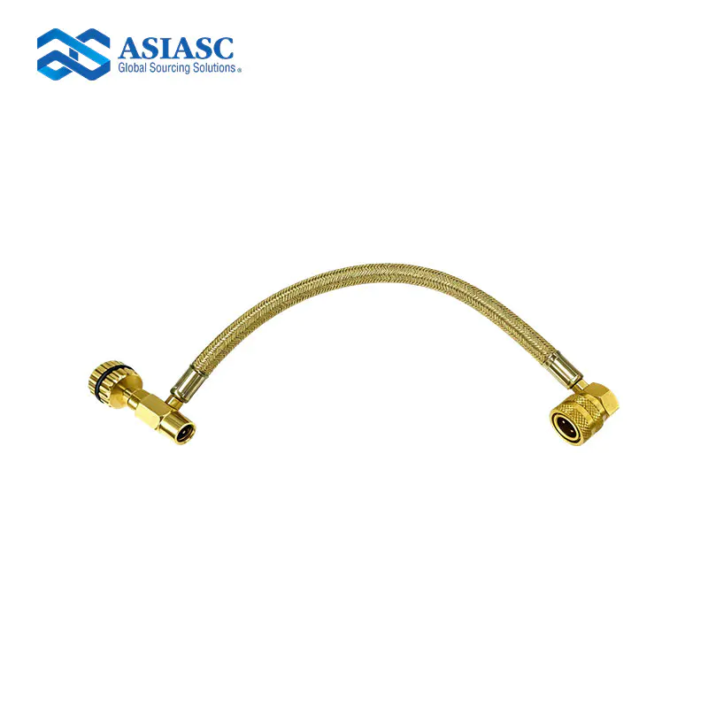 MD2920 Brass Tee Braided Charging Hose Without Gauge