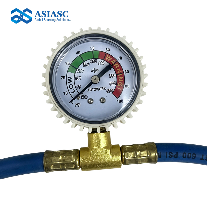 MD2924 R134a Automotive A/C Charging Hose with Pressure Gauge – Refrigerant Charge & Test Hose