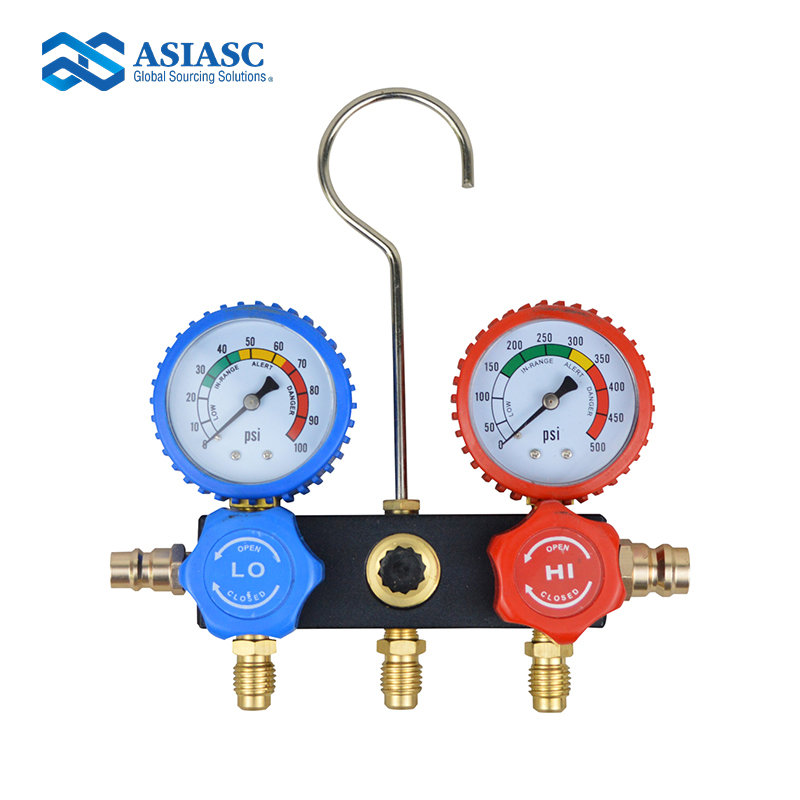 MD3010 A/C Manifold Gauge Set with Quick Couplers – High/Low Pressure Charging Set