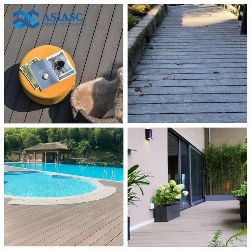 MD021006 Wood Grain Embossed WPC Decking Boards